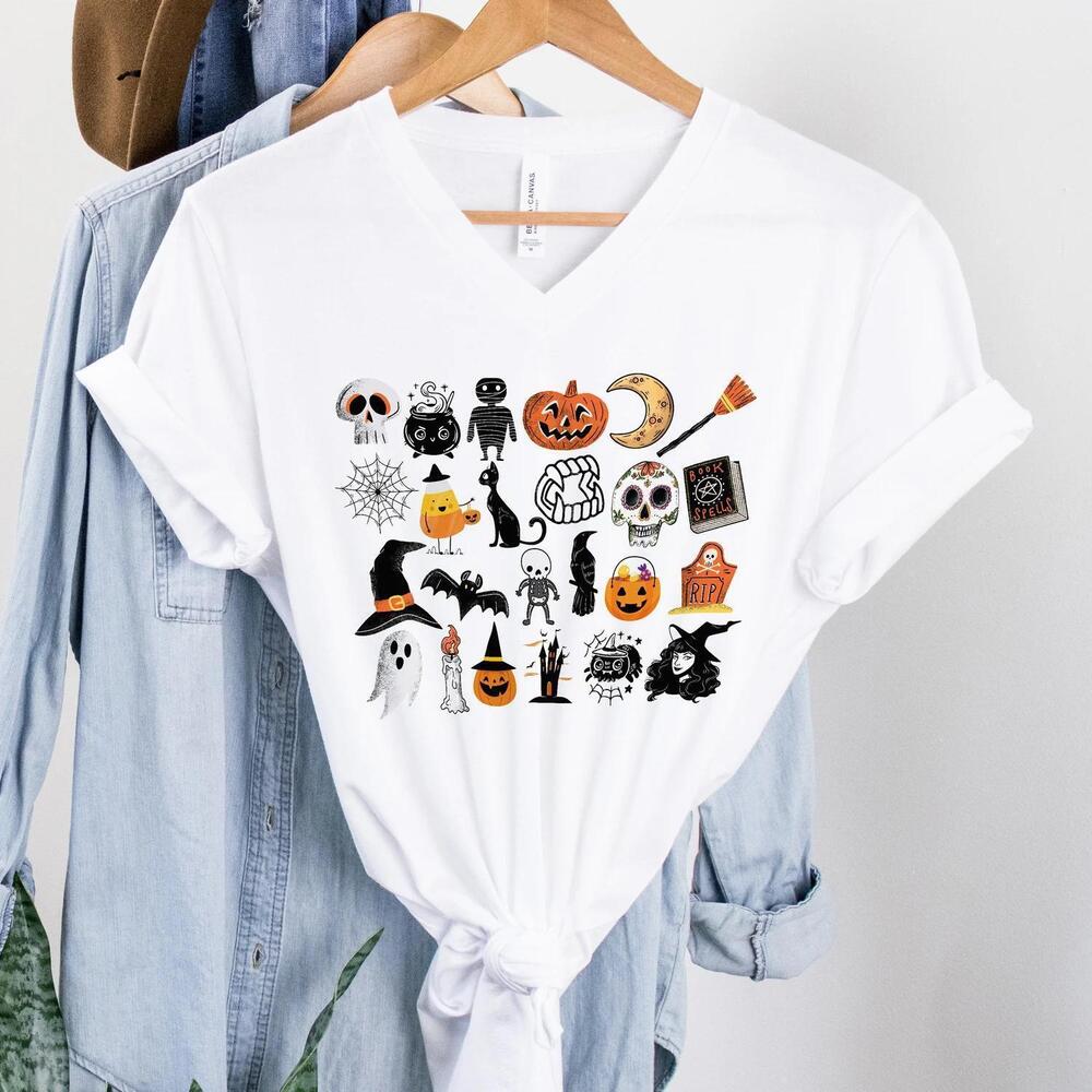 Its The Little Things Happy Halloween Unisex V-Neck T-Shirt